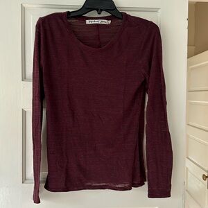 Michael Stars sheer maroon long sleeve t shirt - M
